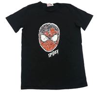 Černé tričko se Spidermanem z flitrů Marvel