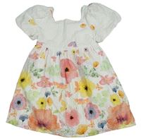 Bílá květinová halenka s madeirou Primark