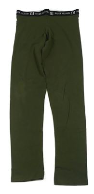 Khaki legíny s logem River Island