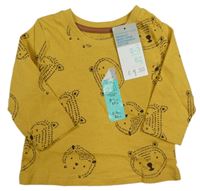 Horčicové tričko so zvieratkami Primark