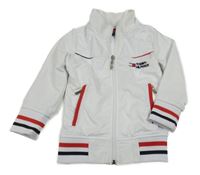 Bílo-červeno-černá propínací mikina se šusťákovým prvkem Tommy Hilfiger