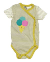 Bílo-žluté pruhované zavinovací body se zmrzlinou