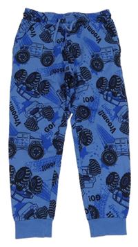 Tmavomodré tepláky s auty 