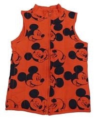 Červeno-tmavomodrá zateplená vesta s Mickeym Disney