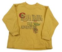 Horčicová mikina s nápismi Mothercare