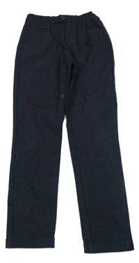 Tmavomodré plátenné chino nohavice