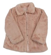 Ružový kožušinový podšitý kabát Dunnes Stores