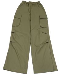 Khaki široké cargo nohavice Shein