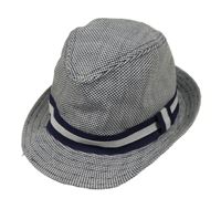 Tmavomodro-bílý kostkovaný klobouk Dopodopo