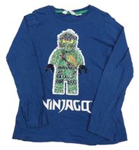 Tmavomodré triko s obrázkem z flitrů - Lego Ninjago H&M