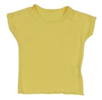 Žlté rebrované tričko Shein