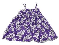 Fialovo-biele kvetované šaty