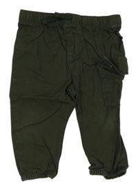 Khaki plátenné cargo cuff nohavice F&F
