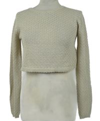 Nové - Dámsky béžový trblietavý crop sveter zn. Primark