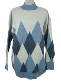 Dámská modro-bílá károvaná svetrová tunika Papaya 