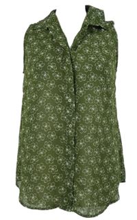 Dámská zelená kytičkovaná šifonová halenka Laura Torelli 