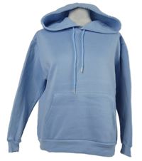 Dámska svetlomodrá mikina s potlačou a kapucňou Shein