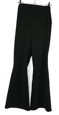 Dámské černé teplákové těhotenské zvonové kalhoty Shein 