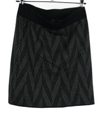 Dámska čierno-sivá vzorovaná pletená vlnená sukňa Kenar