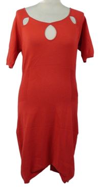 Dámské červené svetrové šaty s průstřihy Morgan 