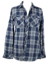 Dámská tmavomodro-bílá kostkovaná halenka Next 