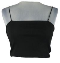 Dámský černý žebrovaný crop top Shein 