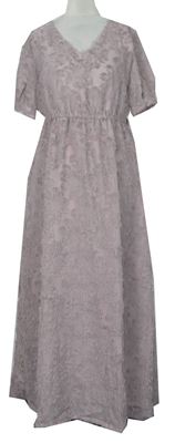 Dámské starorůžové vzorované midi šaty s třásněmi Shein 