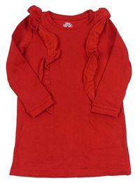 Červené teplákové šaty s volány F&F