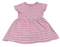 Ružové pruhované bavlnené šaty zn. Mothercare