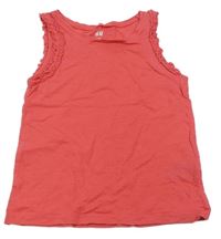 Tmavoružový top s volánom H&M