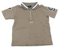Hnedé polo tričko s číslom River Island