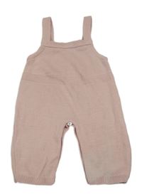 Světlerůžové pletené laclové kalhoty