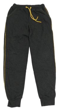 Antracitové tepláky s proužkem