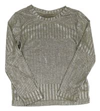 Béžovo-černo-stříbrné úpletové triko Only