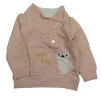 Svetloružová mikina s tučňákem Topomini