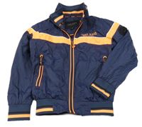 Tmavomodro-neónově oranžová šušťáková jarná bunda Cars jeans