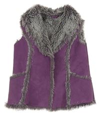 Fialová semišová zateplená vesta M&S