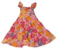 Růžovo-oranžovo-modro barevné šaty F&F