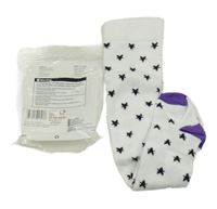 Bílo-fialové nadkolenky s hvězdičkami