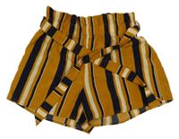 Béžovo-tmavomodré ľahké kraťasy Shein