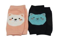 2 x návleky - černo-modré s kočkou + růžovo-bílé s mačkou