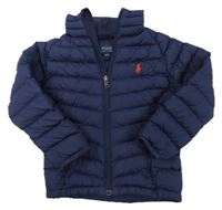 Tmavomodrá šušťáková bunda s logom Ralph Lauren