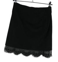 Dámska čierna semišová sukňa s čipkou H&M