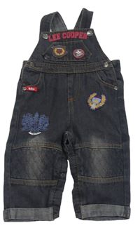 Tmavošedé laclové rifle s nášivkami Lee Cooper