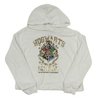 Bílá crop mikina s potiskem a kapucí - Harry Potter C&A