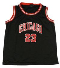 Černo-červený basketbalový dres s číslom