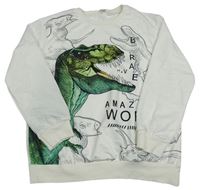 Biela mikina s dinosaurom Shein