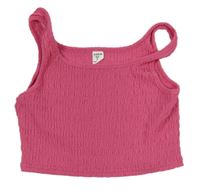 Ružový mačkaný crop top Shein