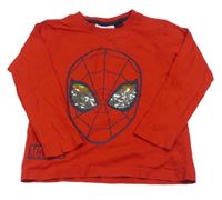 Červené triko s překlápěcími flitry- Spiderman Marvel