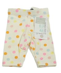 Smetanové puntíkaté legíny Primark